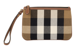 Burberry Peyton Check Wristlet, Canvas, Brown, 8084048, BD, 3*